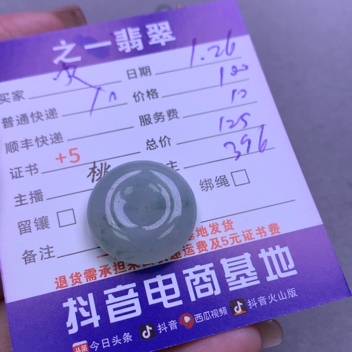 翡翠颈饰未镶嵌水**主