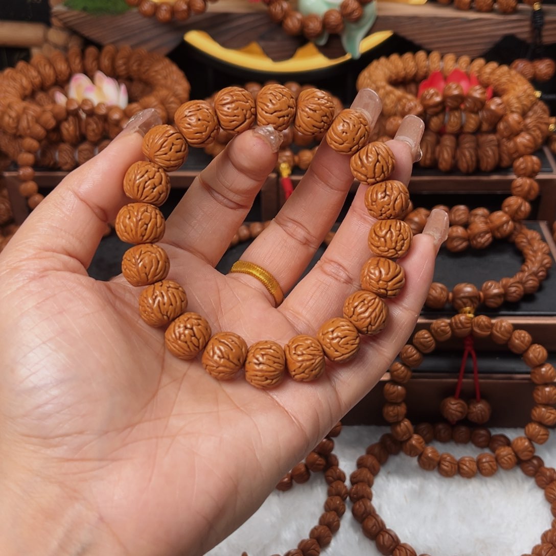 桃核手串14精品龙凤珠单圈