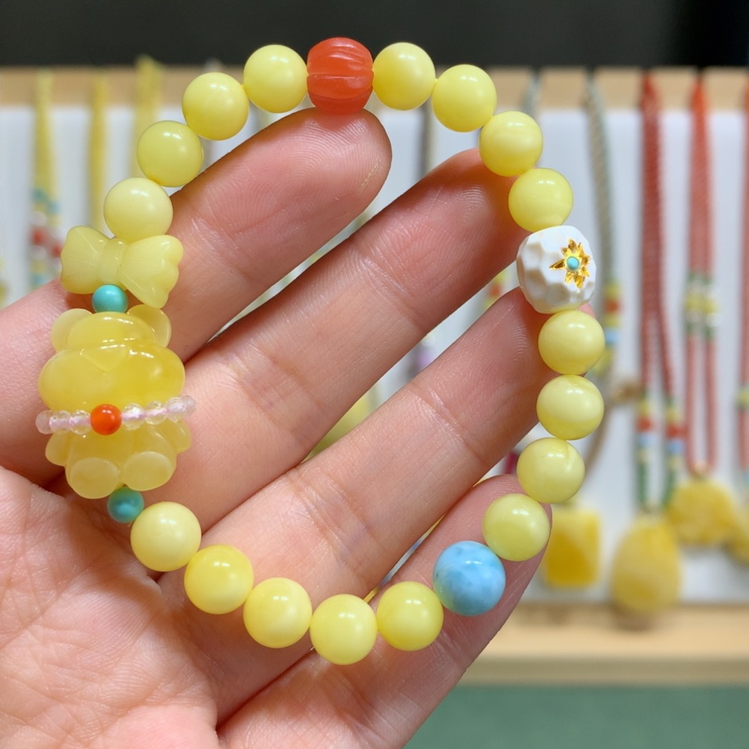 蜜蜡手链未镶嵌7.2m m