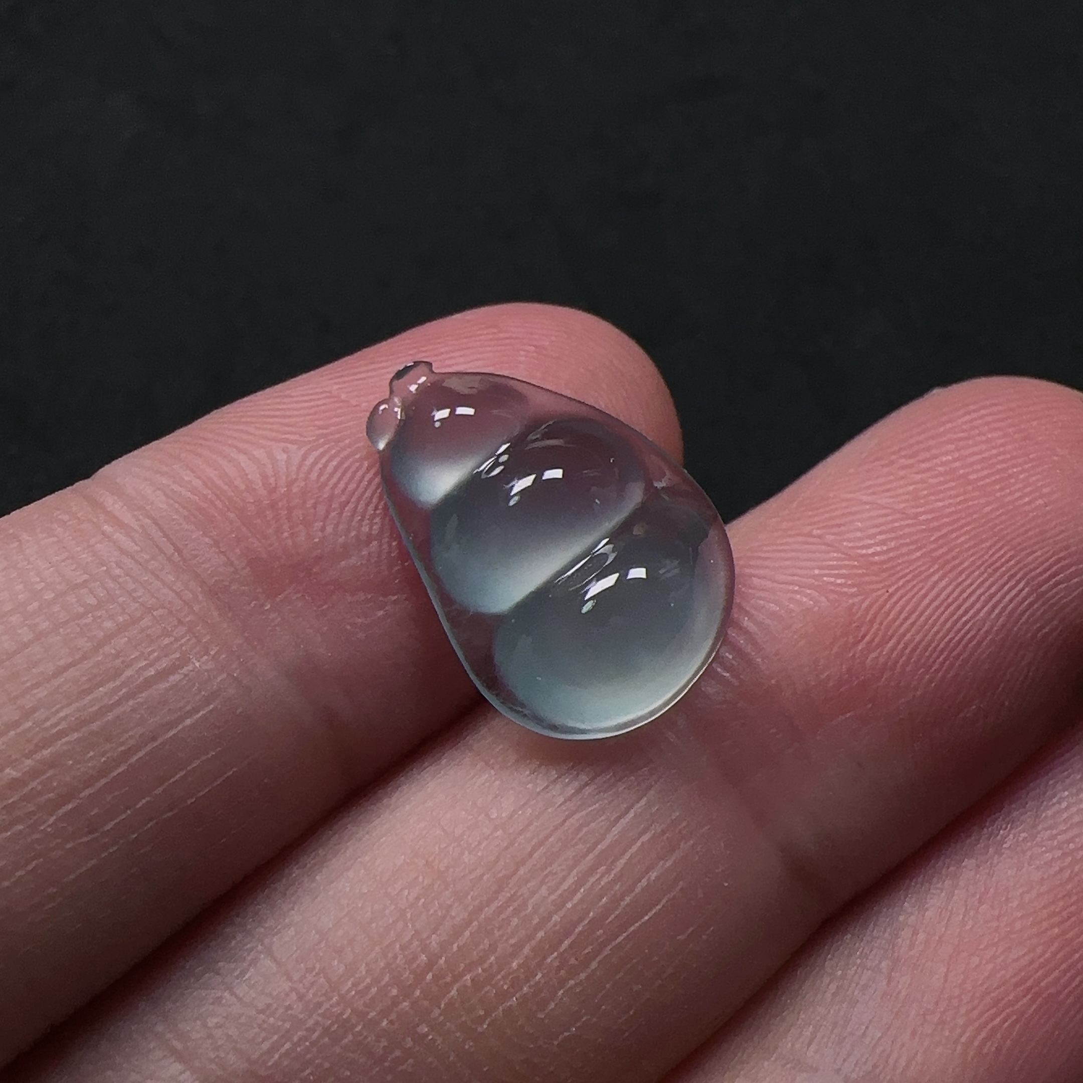 天然缅甸翡翠天空蓝高冰福豆吊坠种老冰透福气满满镶嵌设计精品