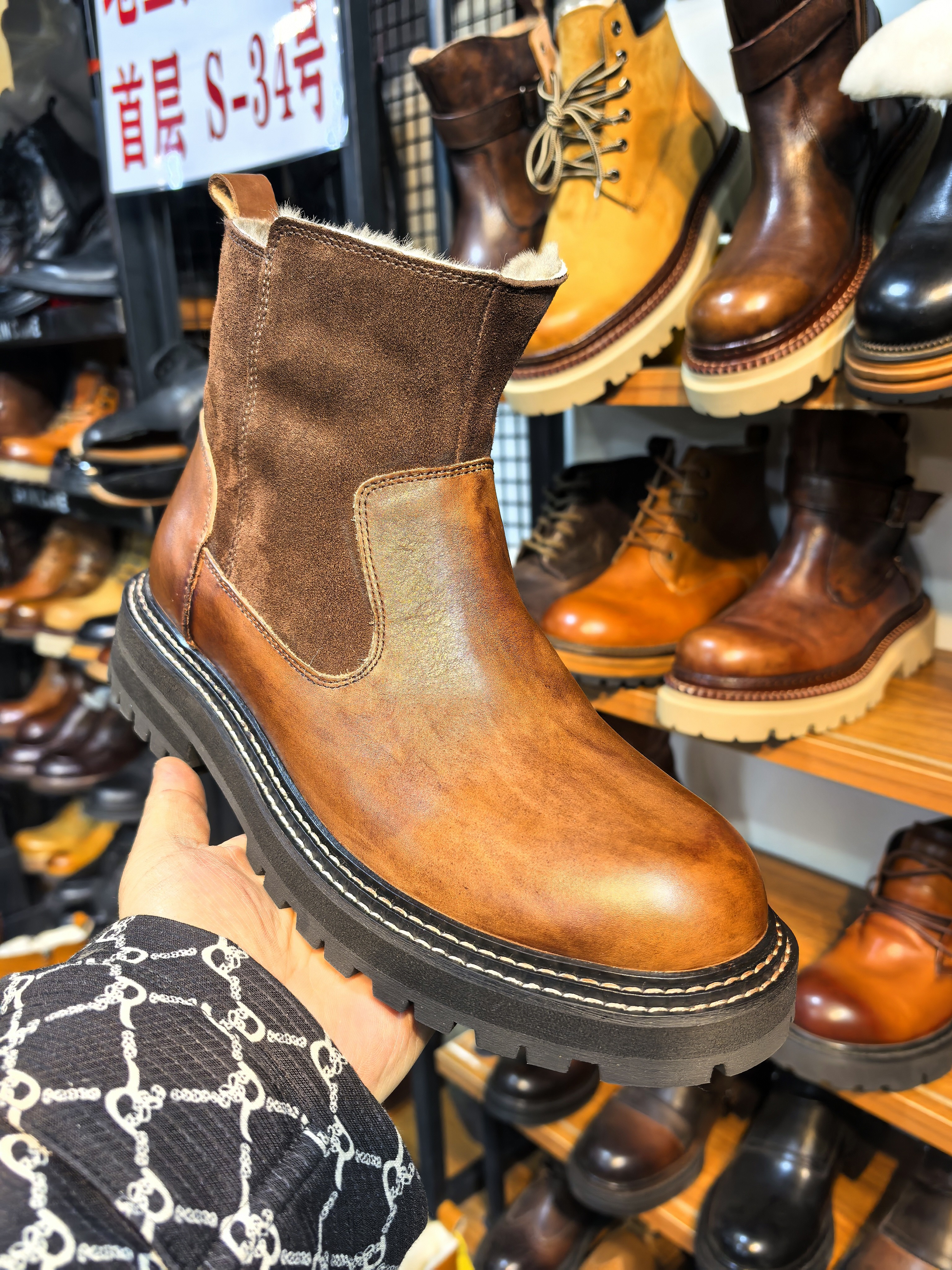 东北雪地靴男冬季加绒保暖高帮防水防滑厚底马丁靴