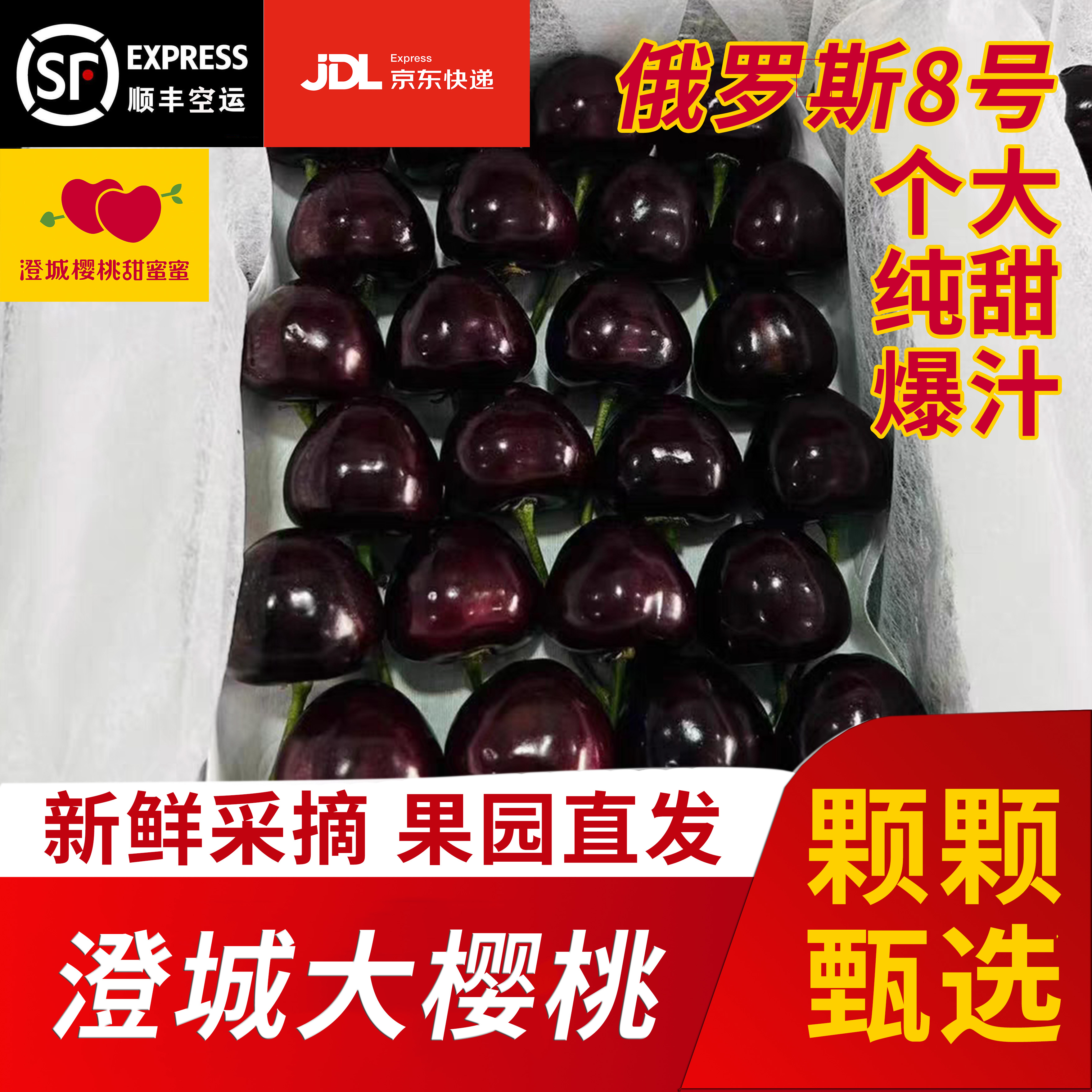 澄城俄八大樱桃省内地区发货2斤4斤（10g以上）