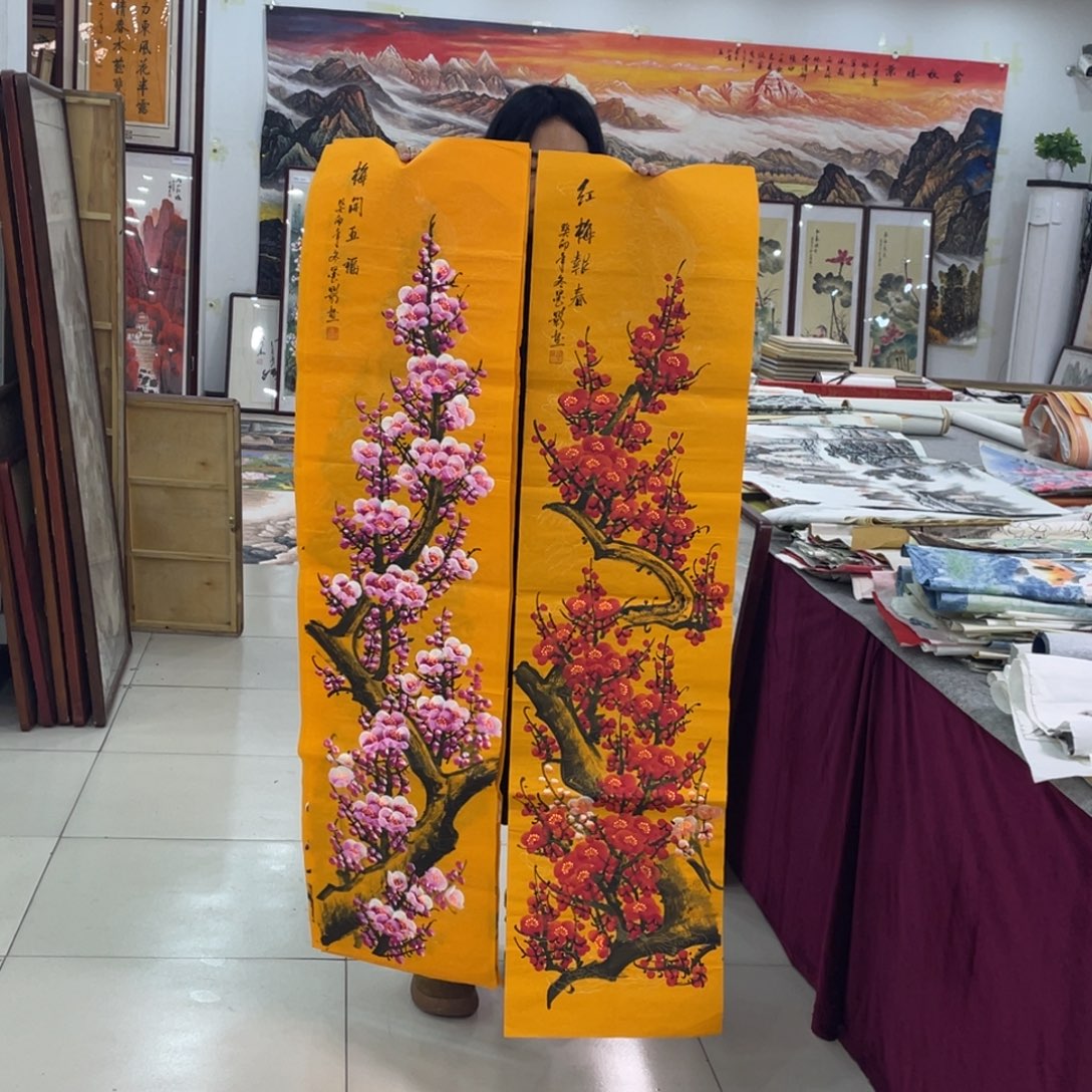 国画纯手绘的山水花鸟