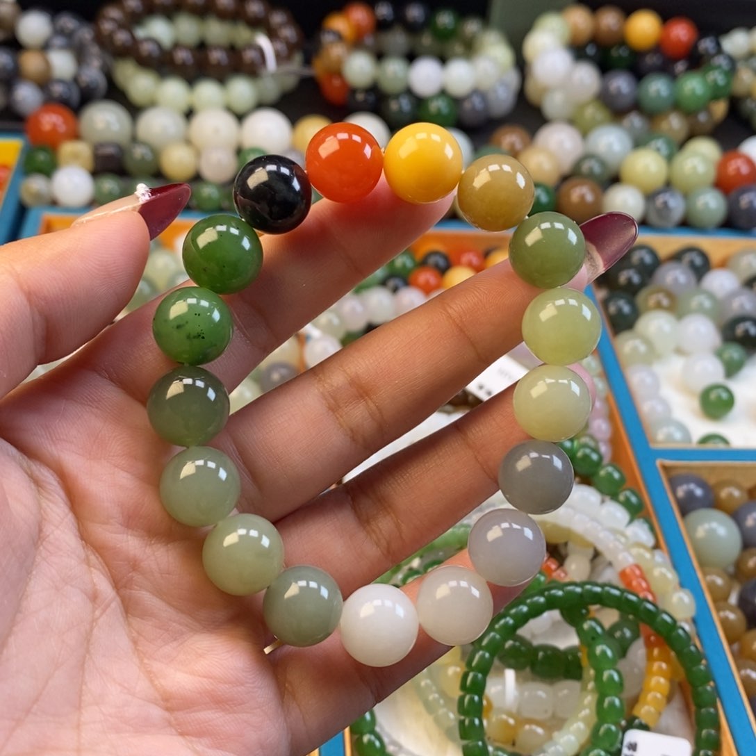 和田玉手串未镶嵌多宝手串z 12