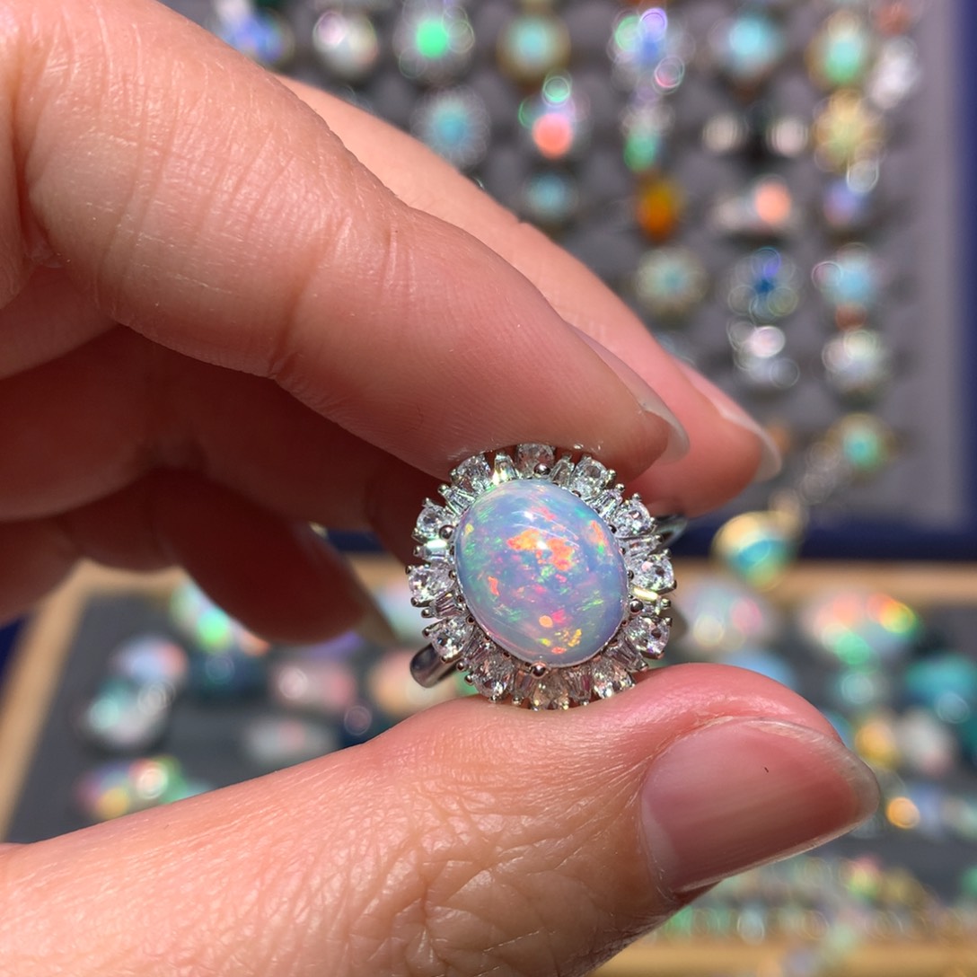 银S925镶嵌欧泊戒指款式