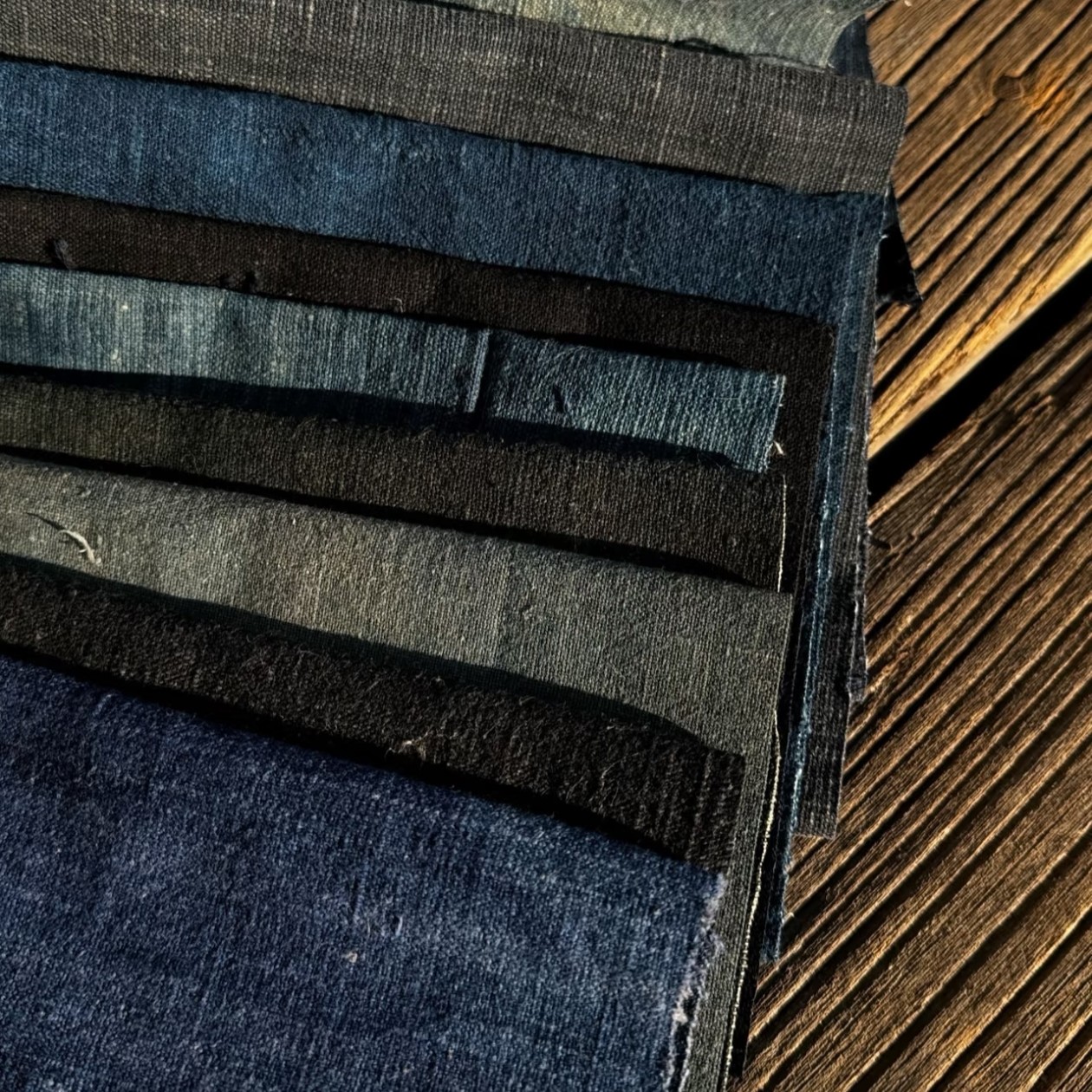 老蓝布组｜10片不同色，老布老染植物染，随机发货