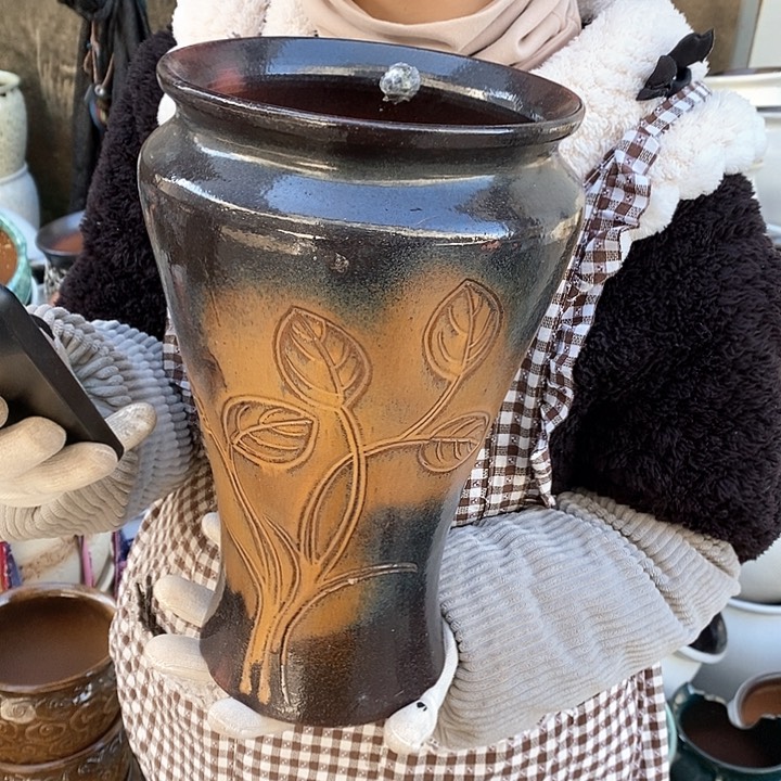 紫砂花盆瑕疵口18高30