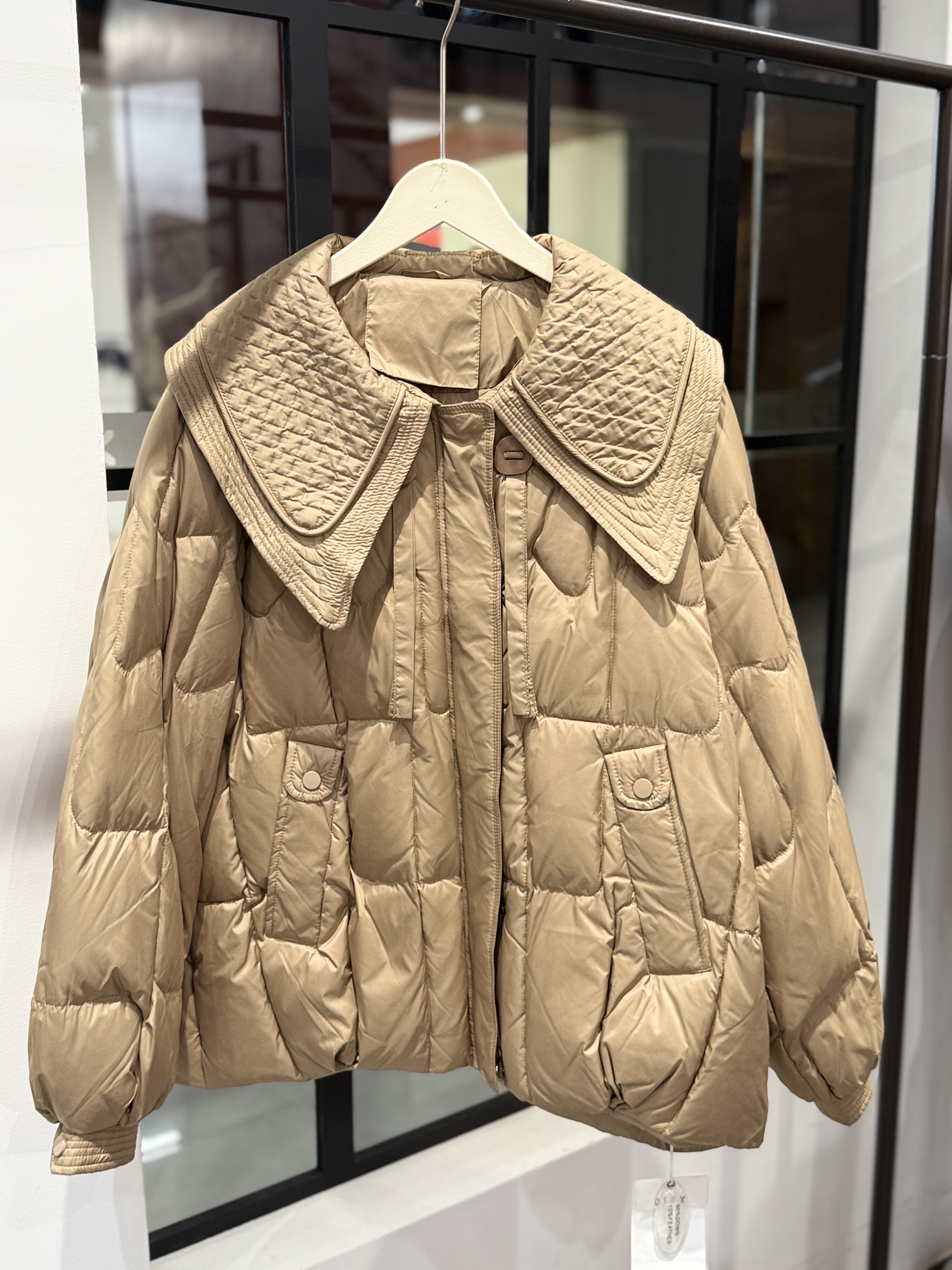 【李不了】宽松型圆领秋冬羽长款外套1520