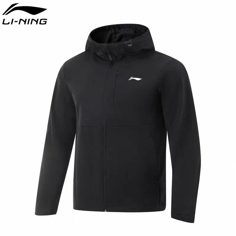 李宁正品保暖连帽秋季运动风衣薄绒男AFDV757-3