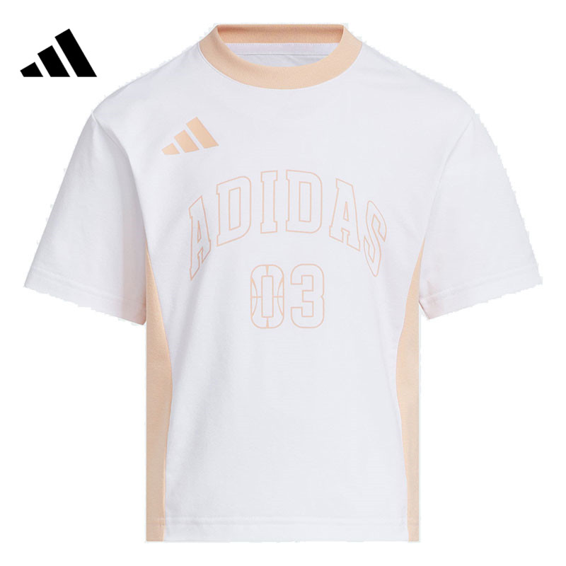 【滔搏联动】adidas阿迪达斯女小童  LK SS TEE 针织无领短袖KC1544