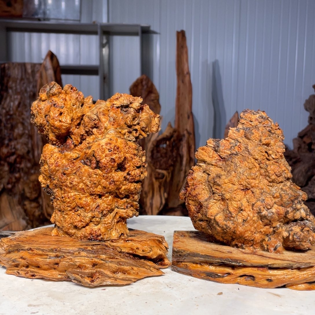 雁***)木猛子琥珀木摆件17