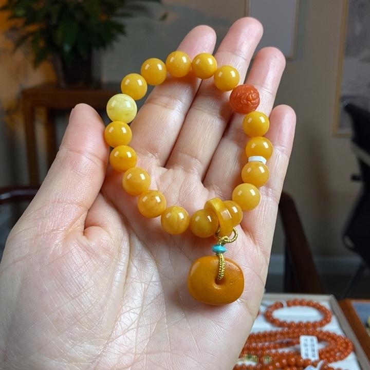 琥珀手链未镶嵌蜜蜡手串10