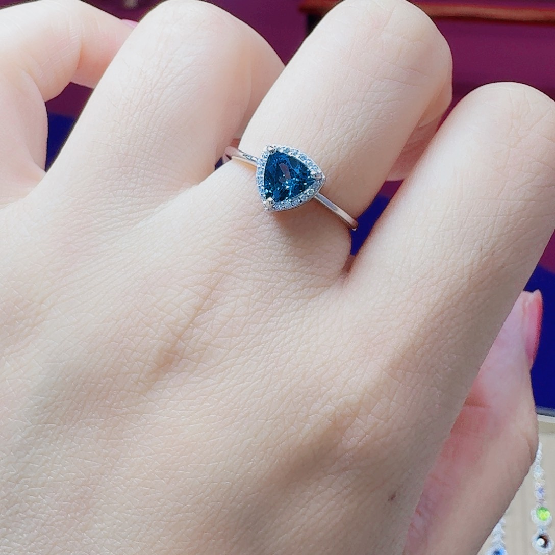 托帕石戒指银S925镶嵌戒指