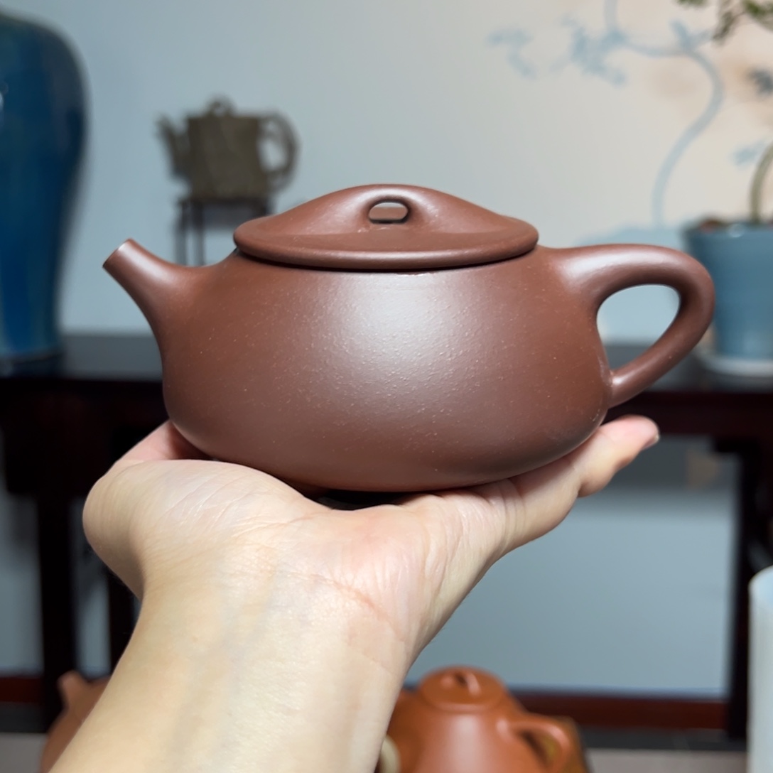 茶壶紫砂大石瓢紫泥350