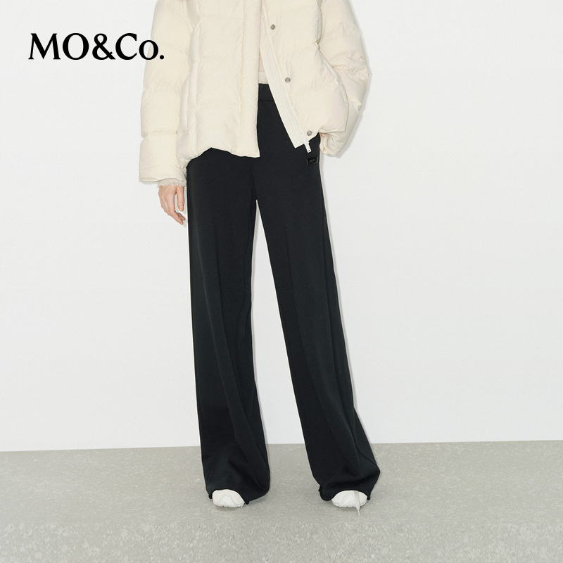 【陈大可专属】MOCO休闲裤冬厚实磨毛棉质松紧及地阔腿裤MBD4PAT034