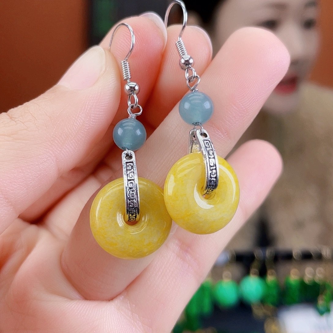 翡翠未镶嵌耳饰饰品