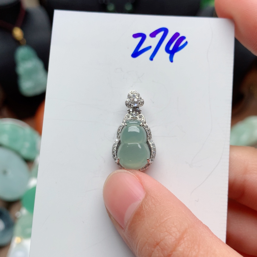 翡翠颈饰银S925镶嵌❥****主吊坠
