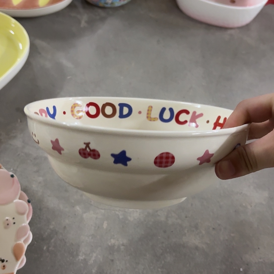 搪瓷白色八寸汤碗一个