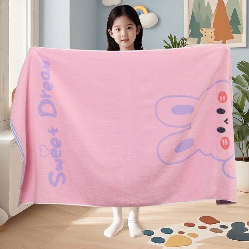 儿童纯棉浴巾家用吸水不掉毛学生洗澡大毛巾成人全棉速干大裹巾