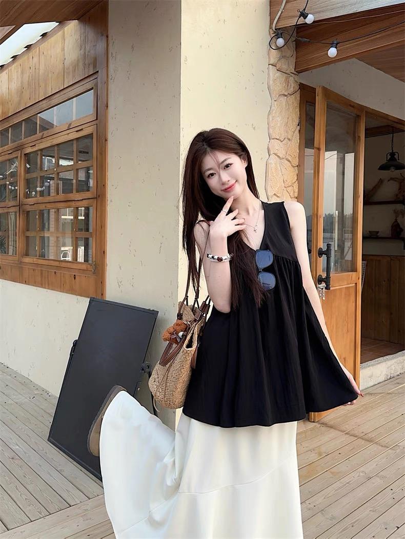 2455 BEE 少女 韩系背心上衣（衣长65）