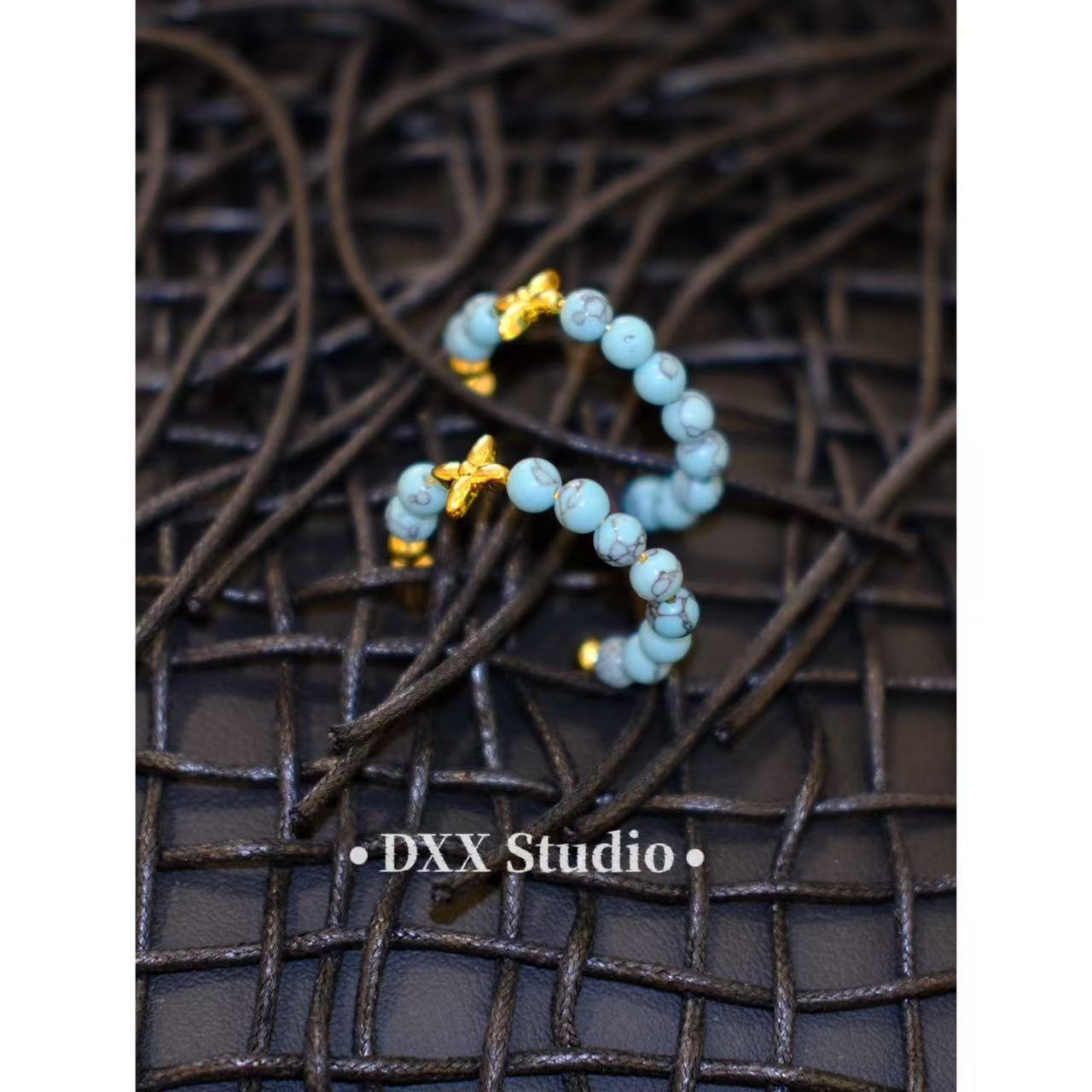 铜合金锆石耳饰 小众设计百搭蓝色系耳饰46496