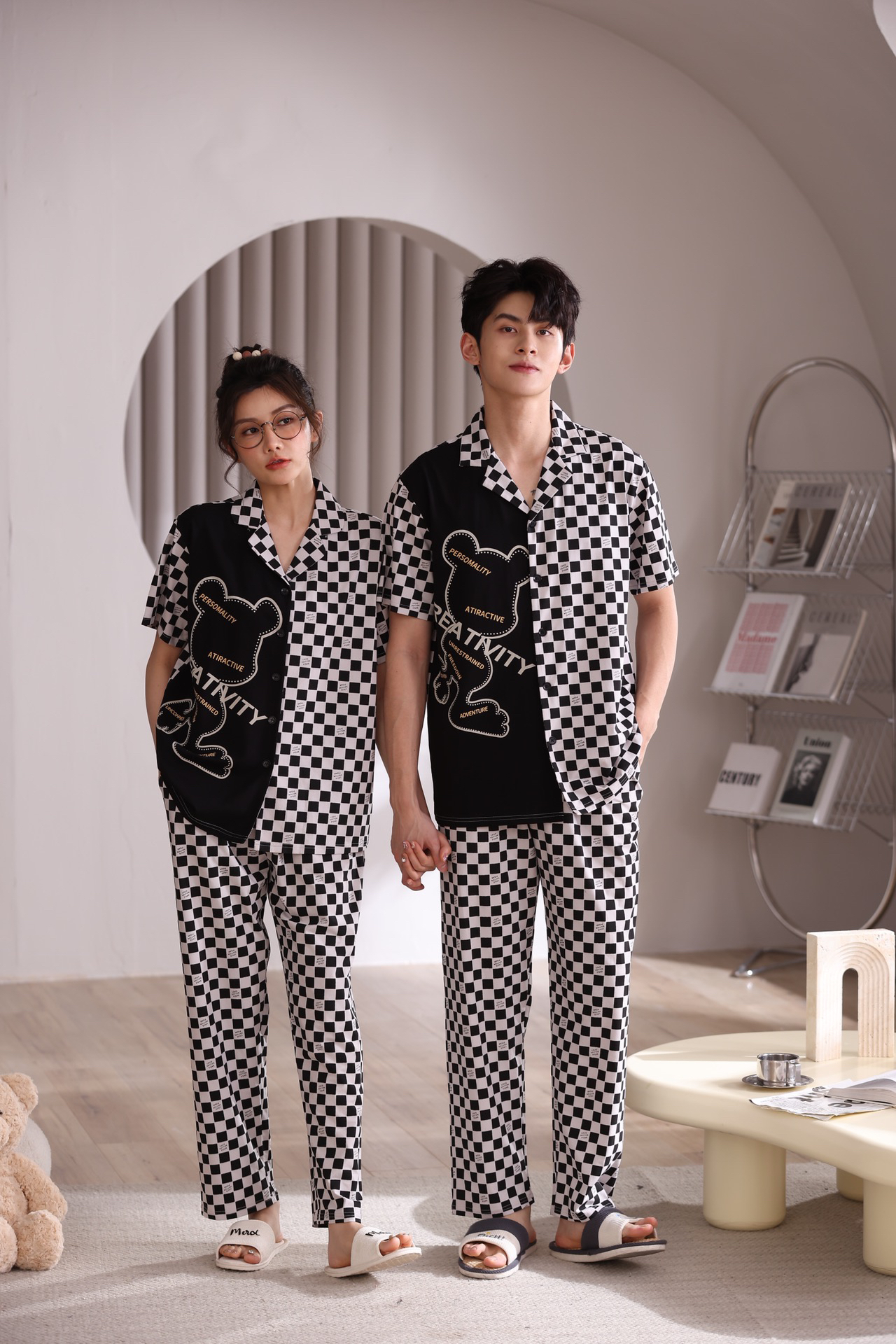 情侣睡衣夏季短袖开衫家居服男女款高颜值舒适套装