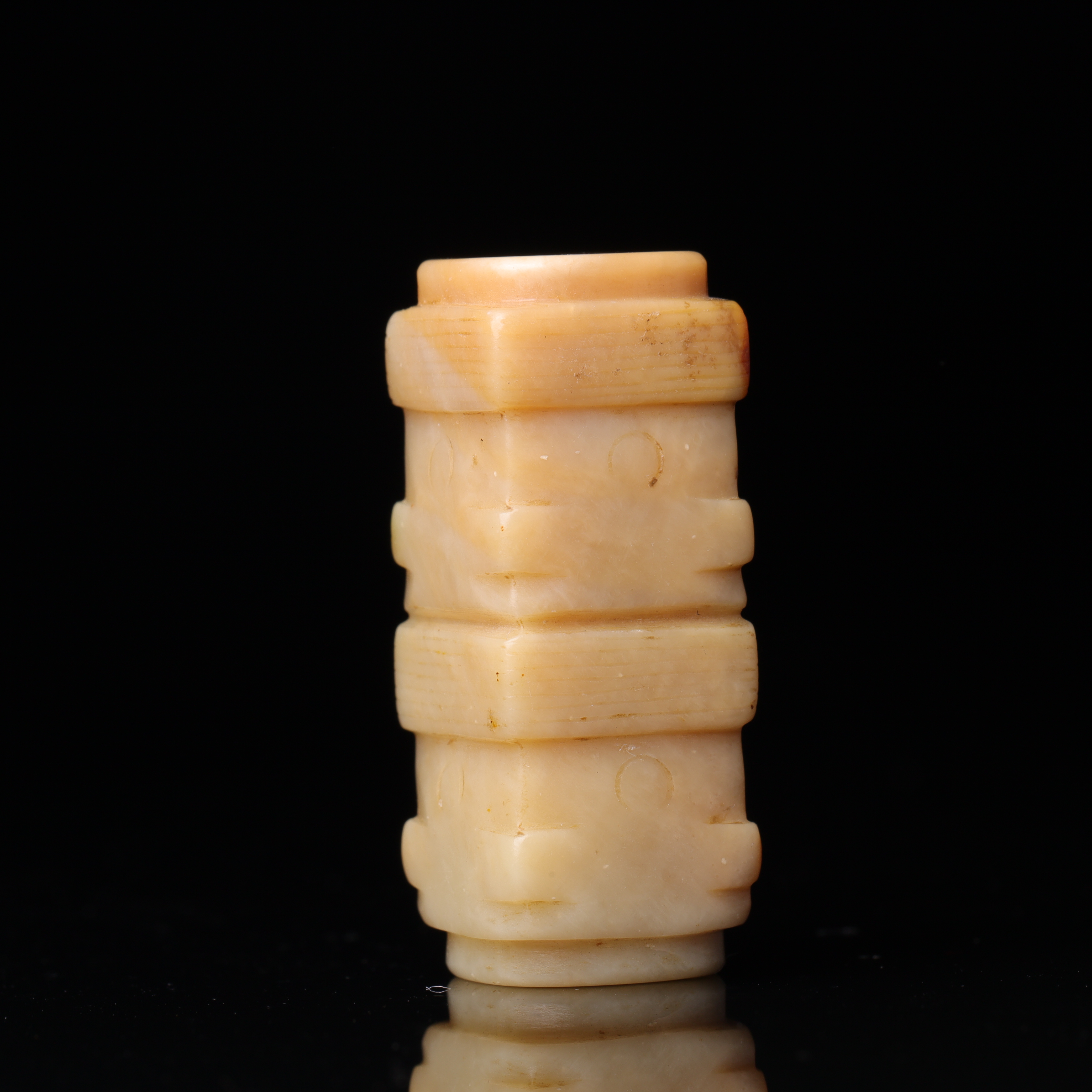 明代地方玉兽面纹玉琮-CS