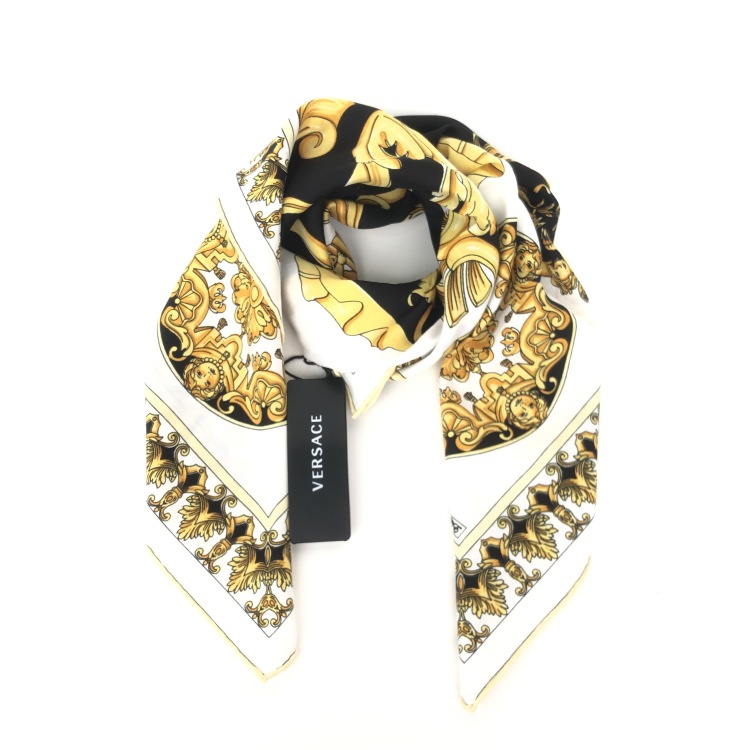 95新 VERSACE/范思哲 妃鱼/范思哲/真丝/丝巾/95新/沐七26