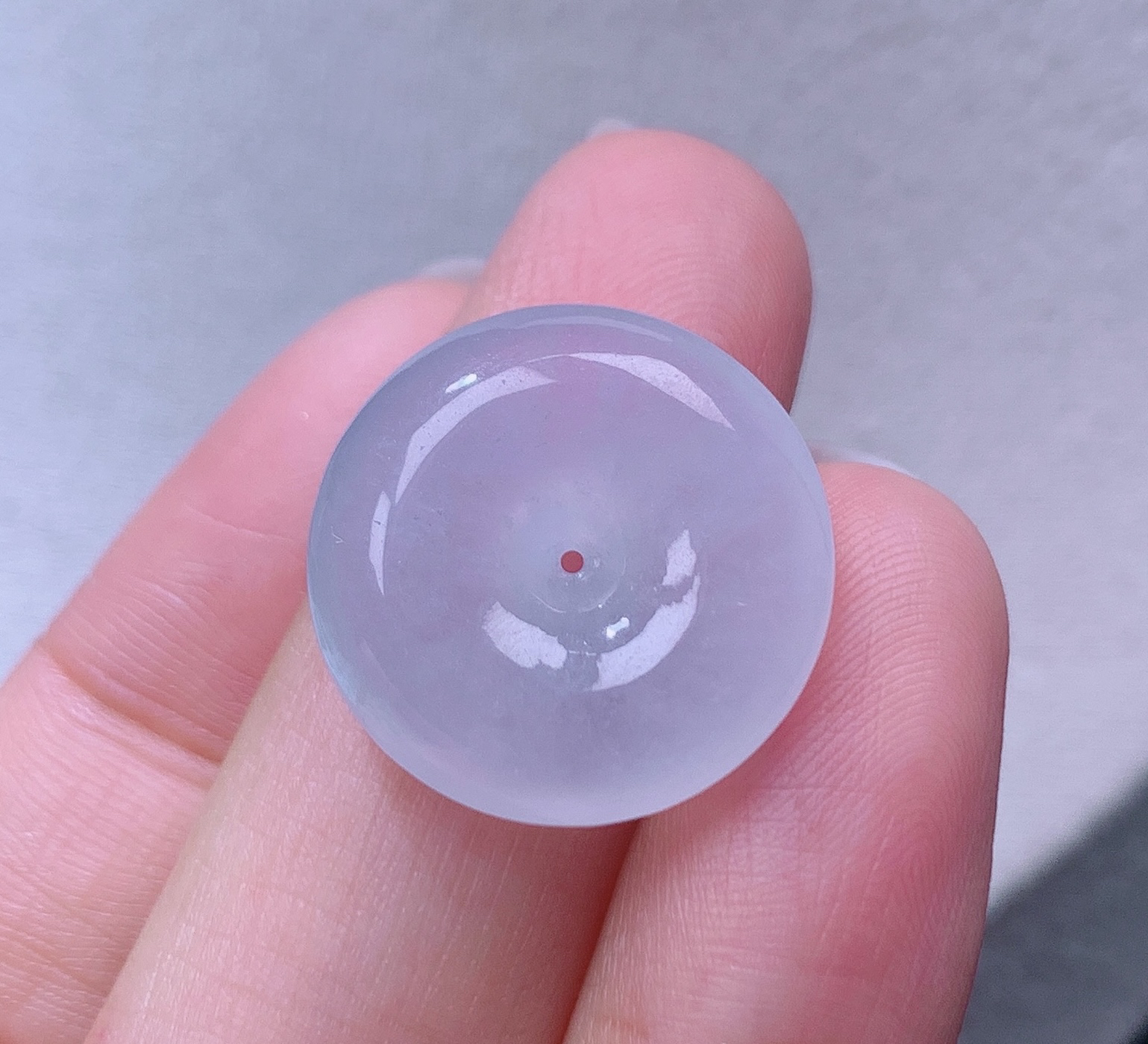 缅甸翡翠A货老坑冰种饱满平安扣吊坠怀古挂件揭阳精品19.8*6.2mm