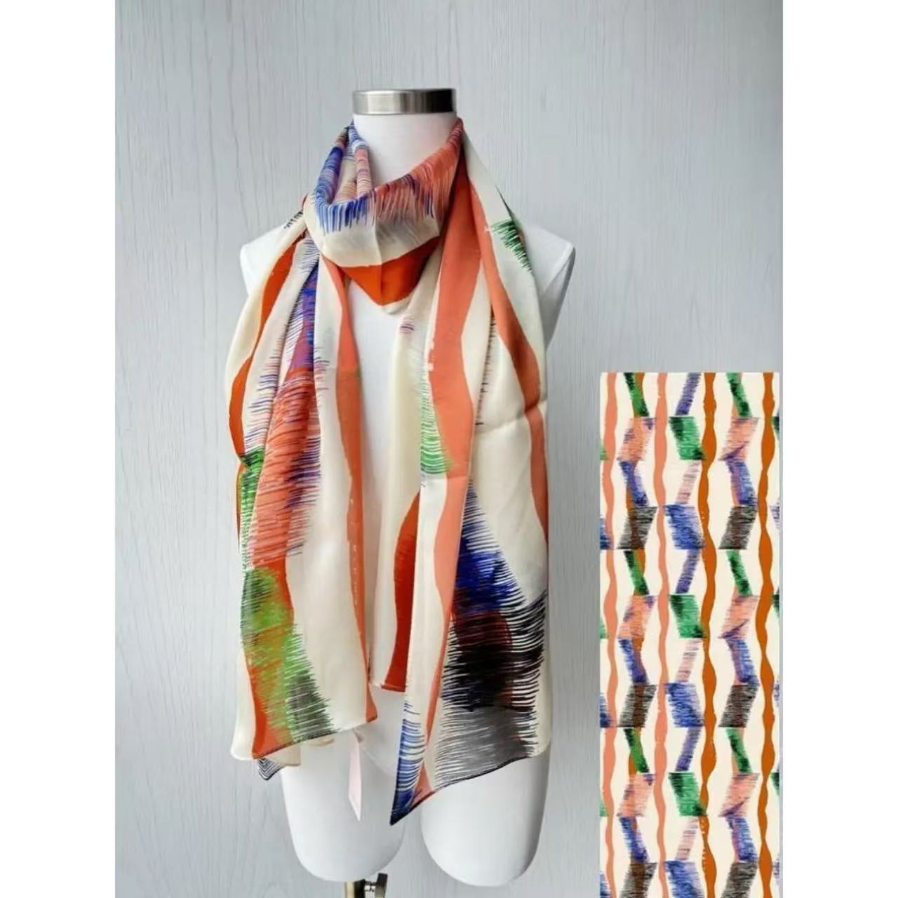 GIRDEAR/哥弟26气质时尚穿搭造型感配饰高级感印花长丝巾180005