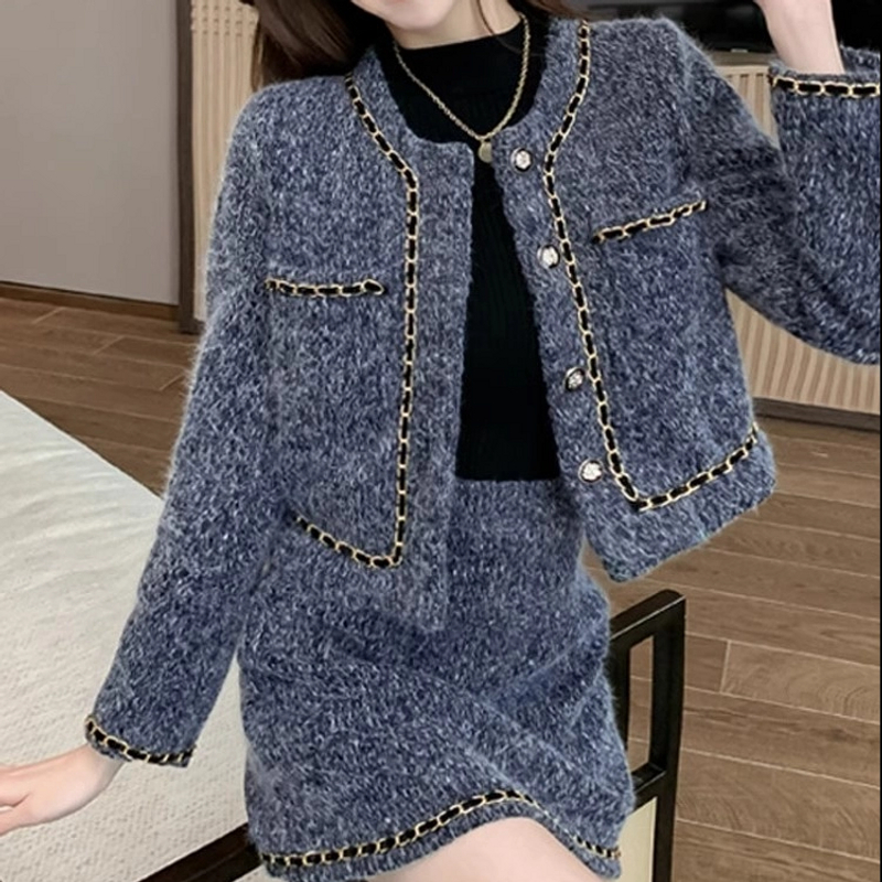 秋冬款轻奢女装高级感套装秋冬两件套裙气质小香风高定女神范名媛