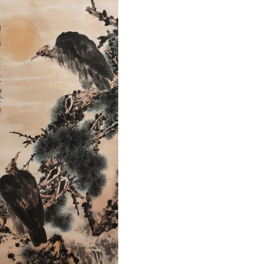 【辽拍】V251110-1-30《松鹰图》（8.2平尺) 纸本立轴 DD2