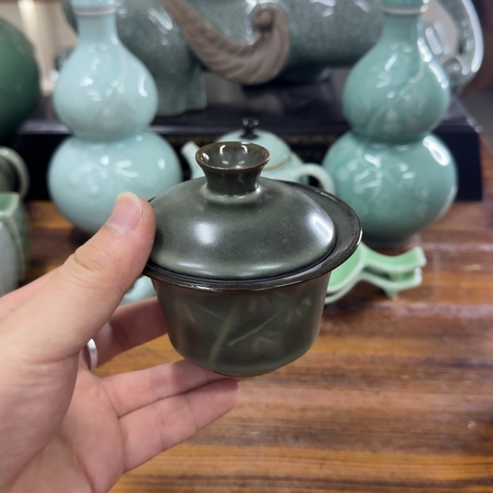 龙泉青瓷茶具微瑕4609