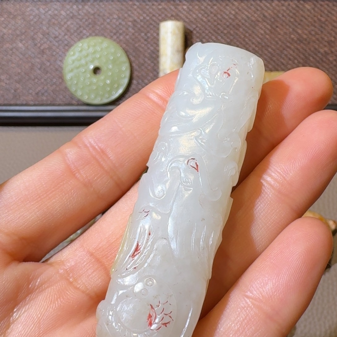 和田玉（糖玉）车挂未镶嵌叫*