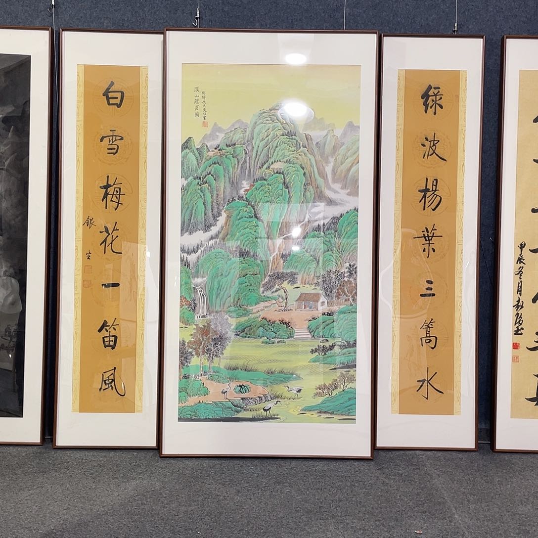 国画手绘画作带框发货