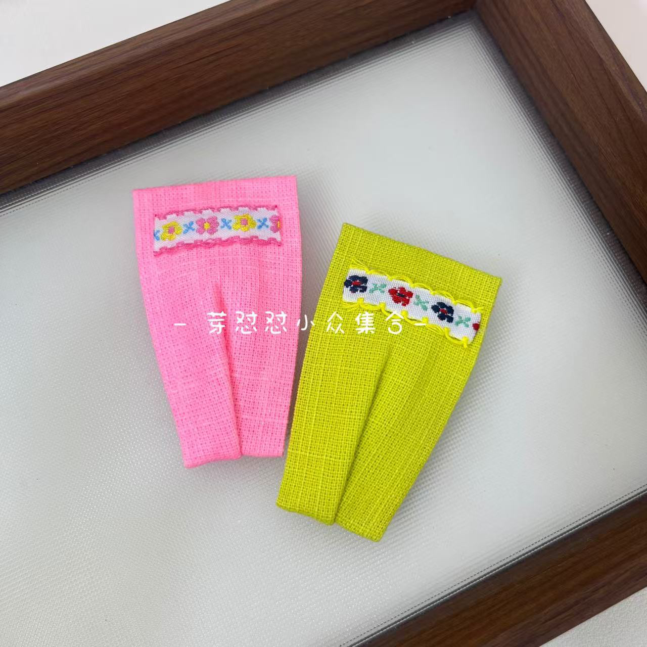 芽怼怼韩国彩色刺绣小花掰掰夹 05961