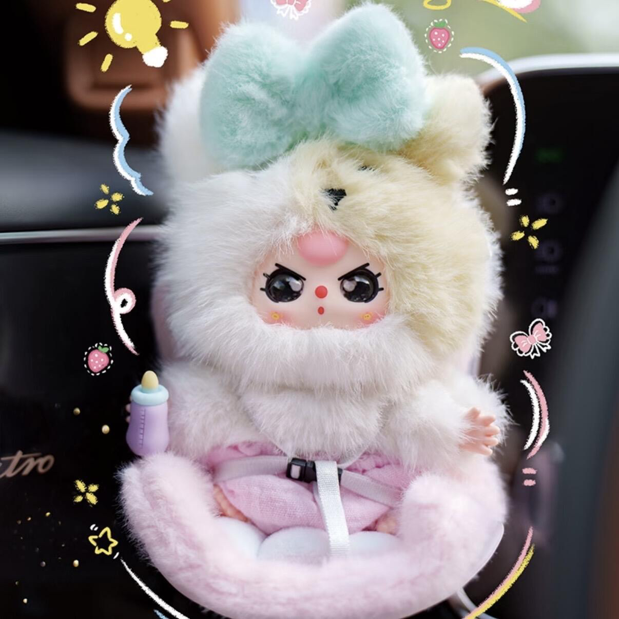 baby three 车载宝宝毛绒潮玩可爱盲盒