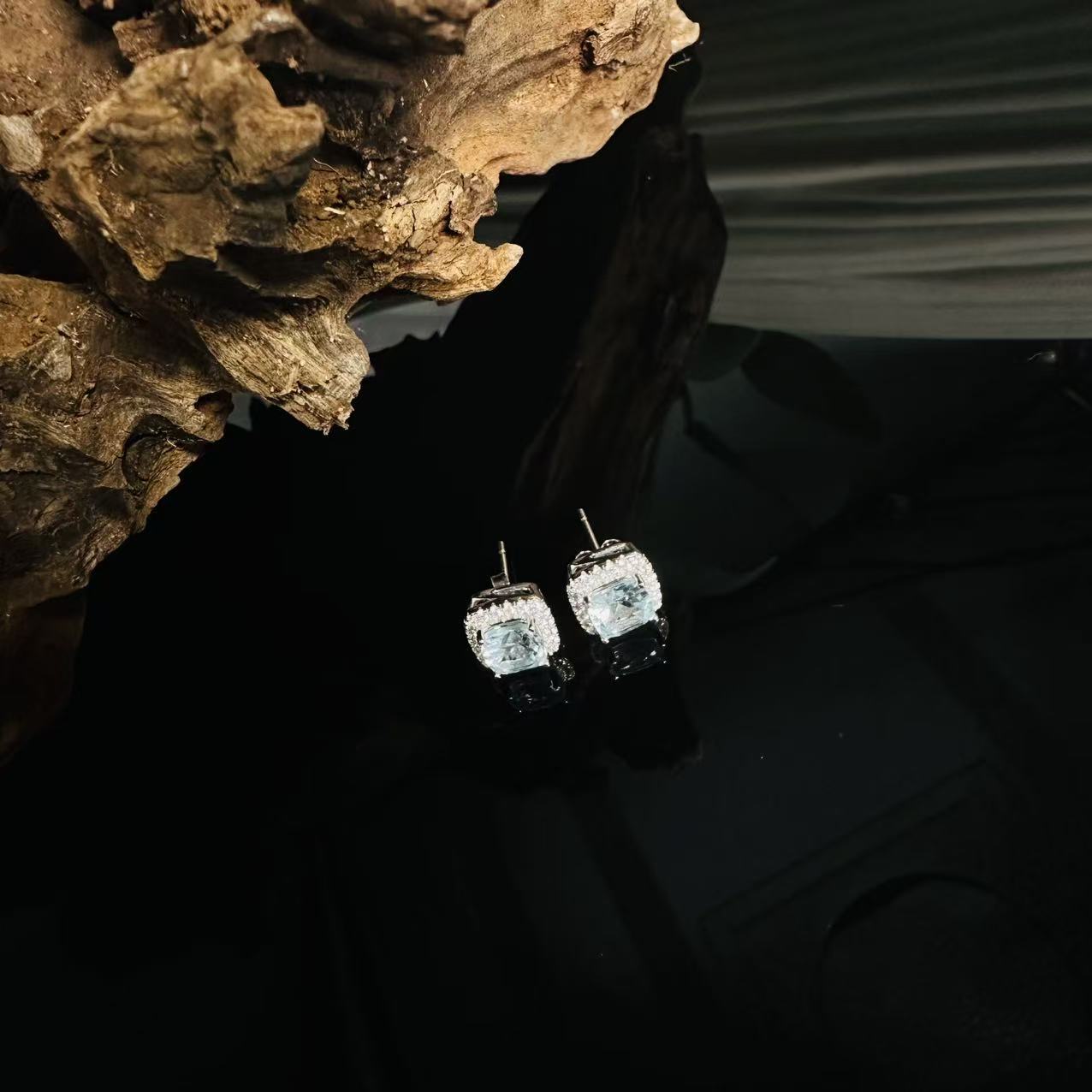 MOZFMTP095 天然托帕石经典款耳钉S925镶嵌（一对）多样性发一