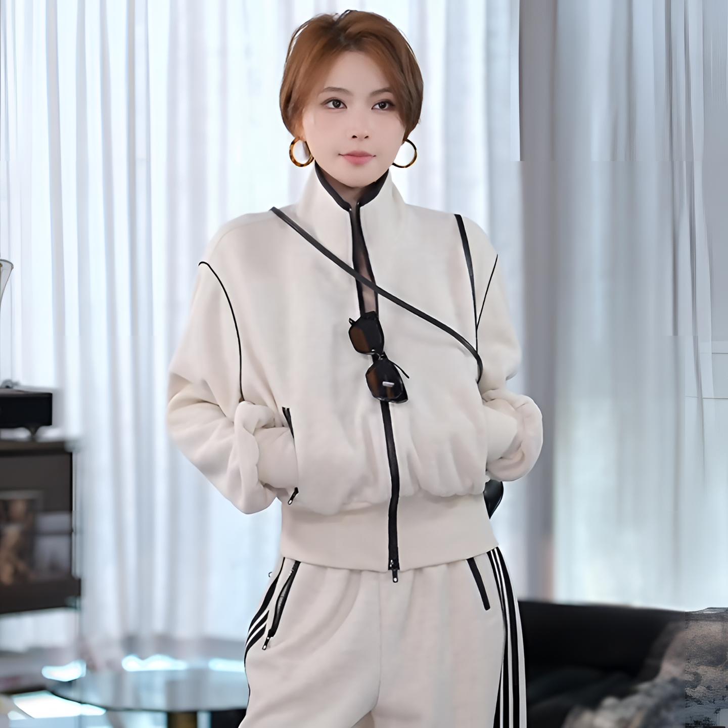 溶溶【甜酷美学】RONGRONG 羊毛混纺暖糯复古学院风短外套ZGQ6W3767