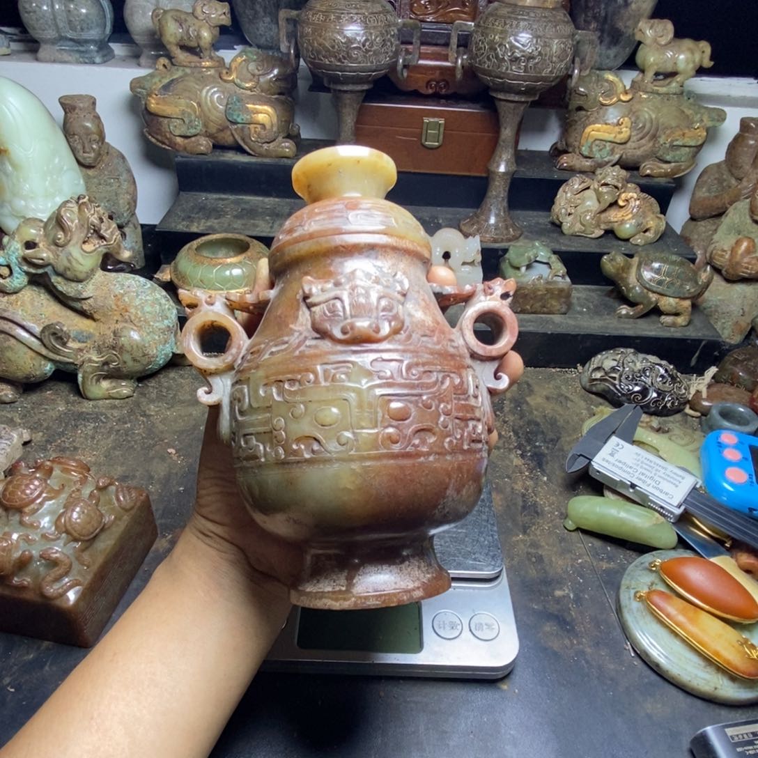 和田玉未镶嵌把件阿*