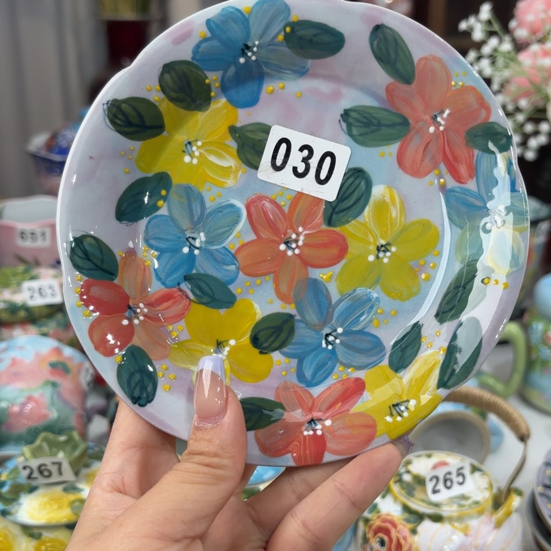 瓷片景德镇手绘高温釉下彩陶瓷茶具