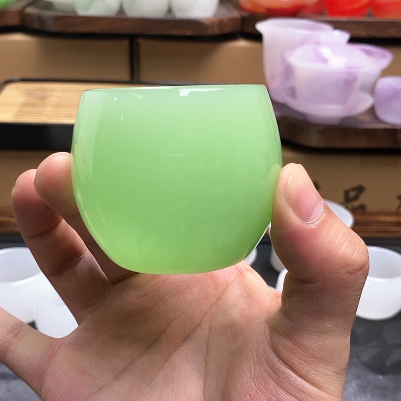 【闪购商品】手工艺品琉璃绿色主人杯一个