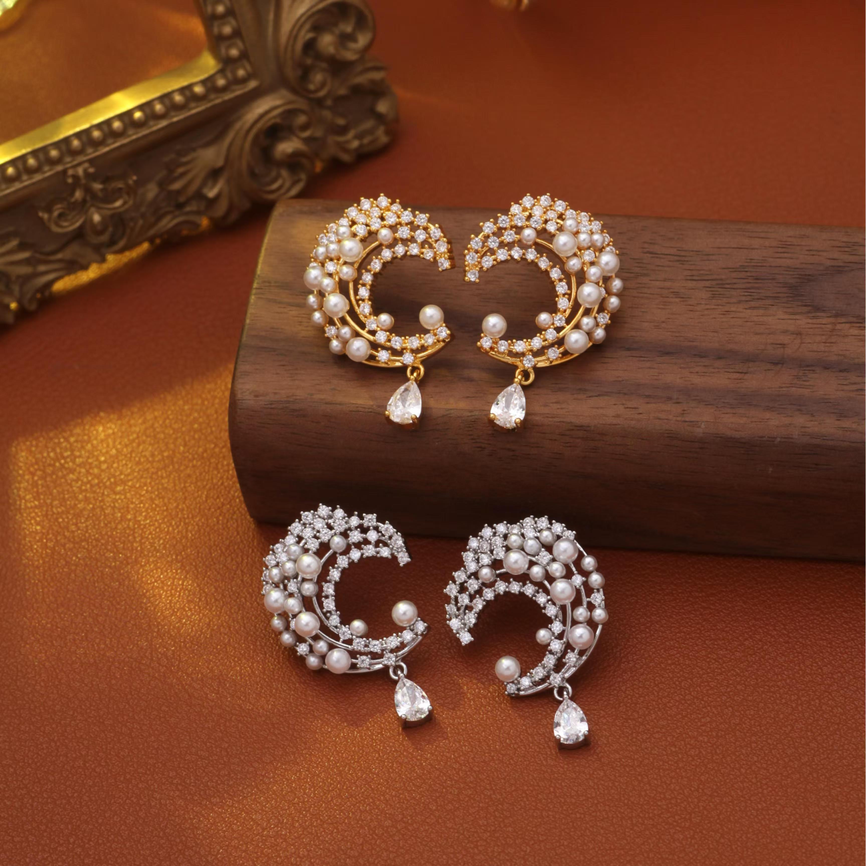 西子饰品高定镀18K金【流星追月耳钉】新品925银针2025款送礼盒礼袋