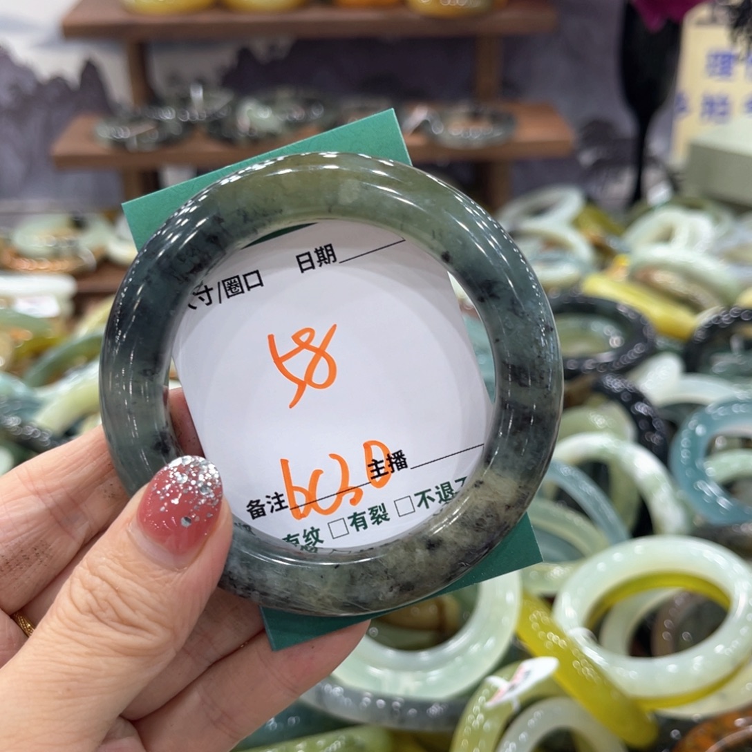 未镶嵌蛇纹石玉手镯手镯^_