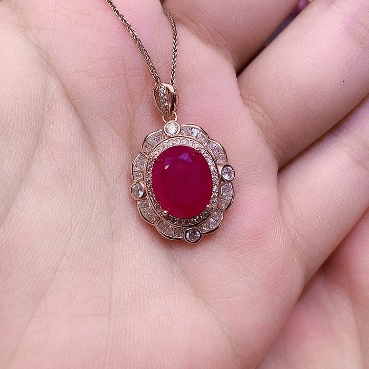 颈饰红宝石银S925镶嵌