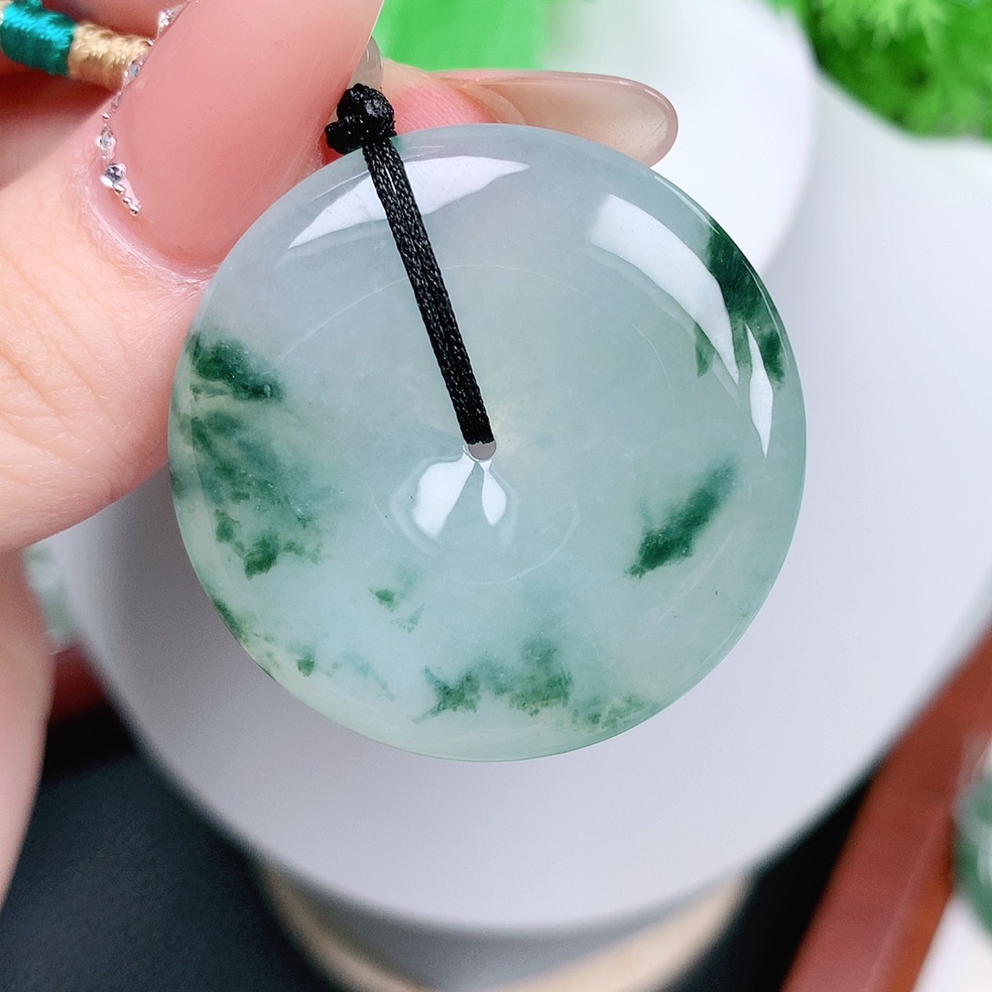 翡翠未镶嵌颈饰平安35.8-5.7