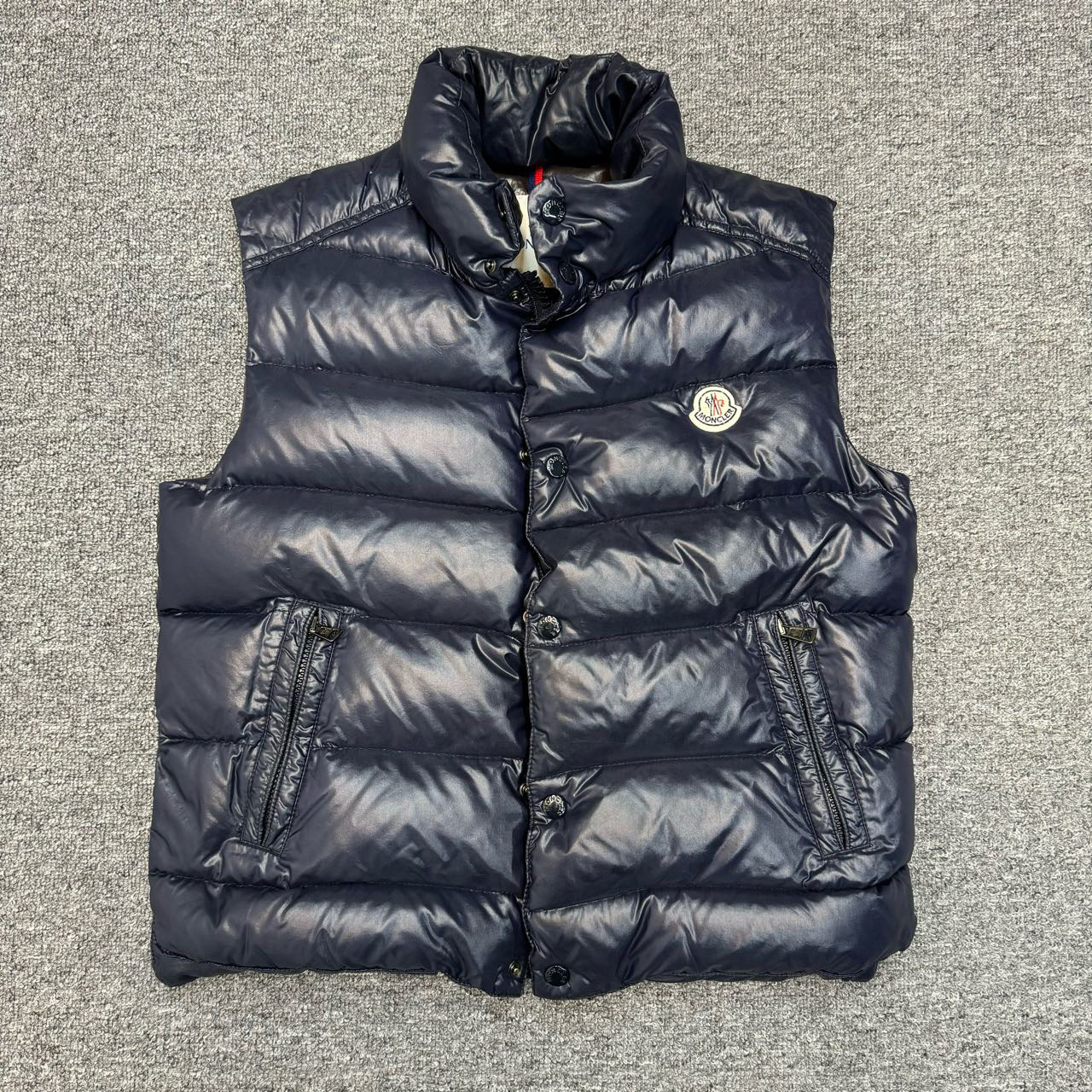 95新 MONCLER 7687029 Moncler蒙口藏蓝色羽绒服背心马甲 1码