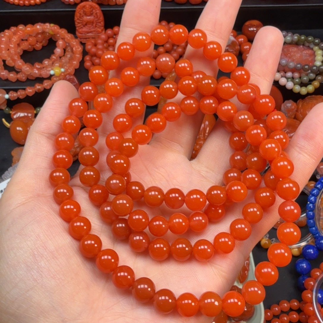 南红玛瑙未镶嵌手串8mm