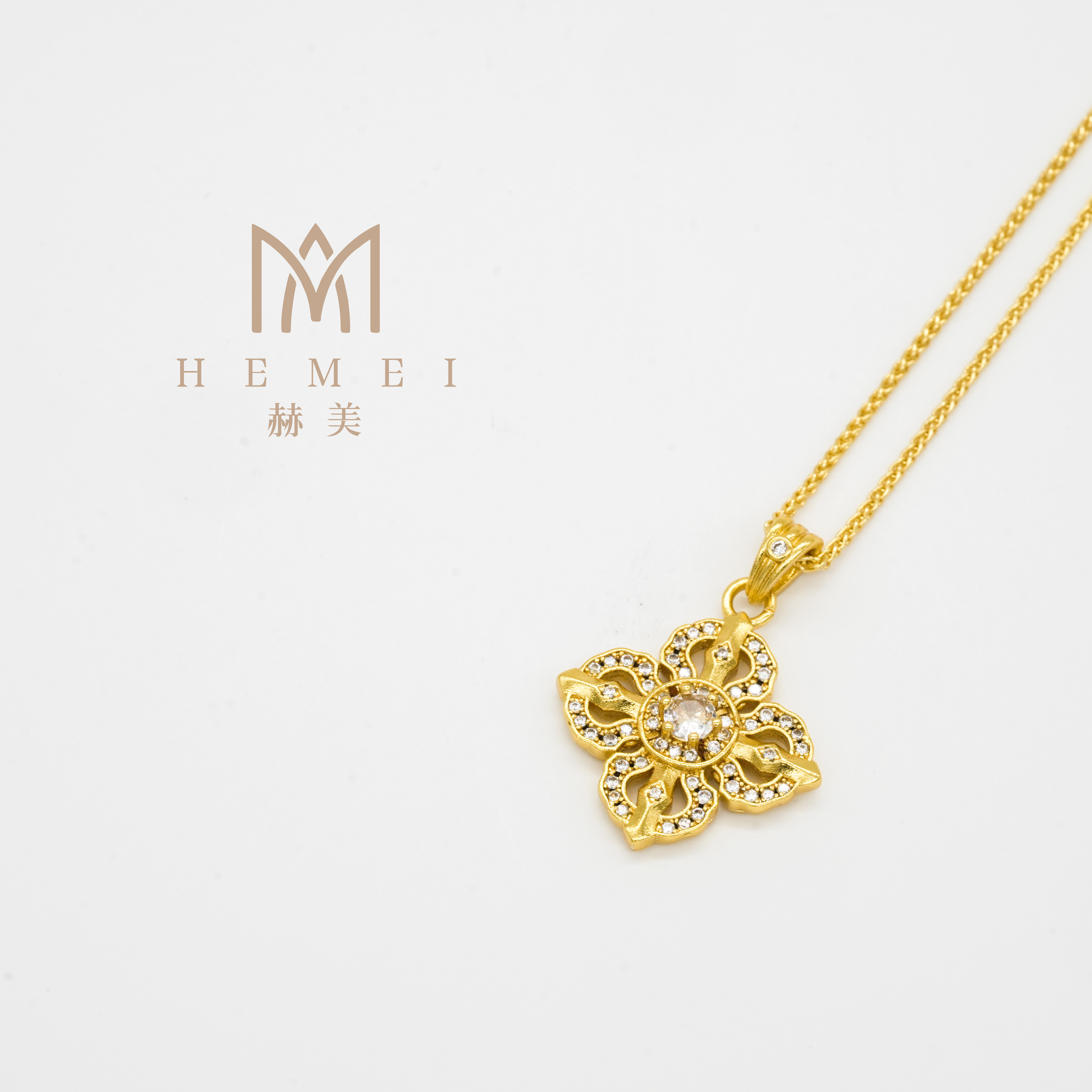 铜合金吊坠HEMEI/赫美轻奢 镶钻爆款十字金刚杵吊坠