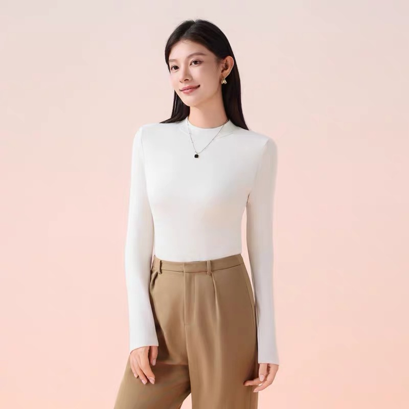 （苗总补贴）柔软天丝羊绒贴片女款打底衫